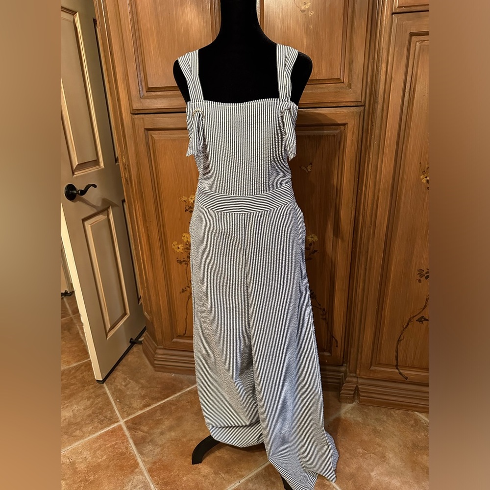 Pinstriped jumpsuit